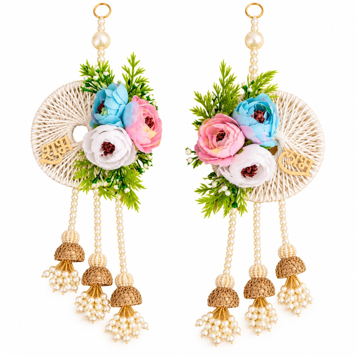 Pastel Floral Shubh Labh Door Latkan – Pair